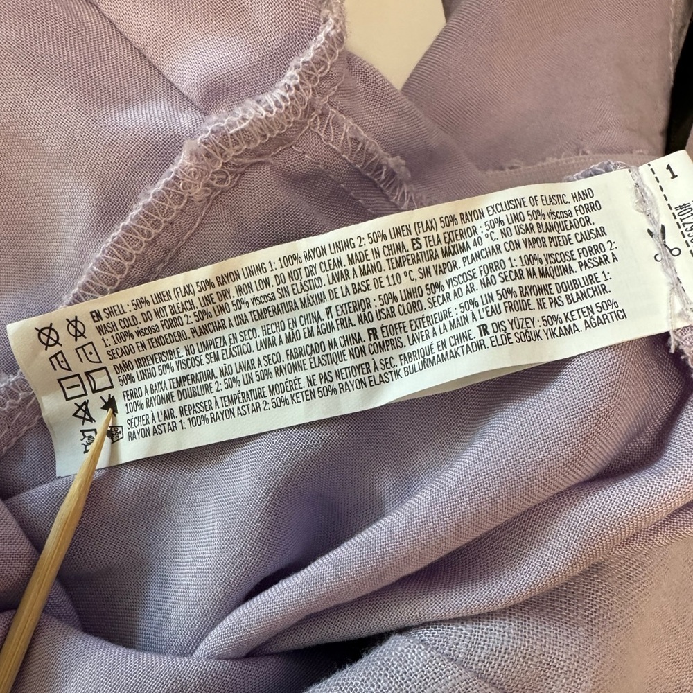 Forever 21 Lavender Linen Blend Wide Leg Jumpsuit XS NWT - Picture 7 of 14